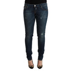 Acht Blue Washed Low Waist Slim Fit Denim Jeans