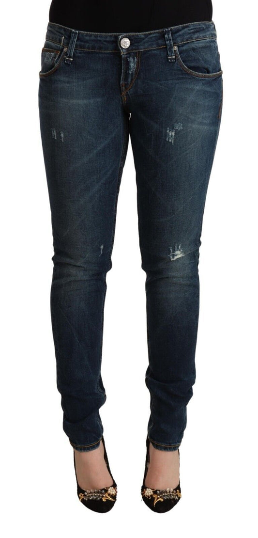 Acht Blue Washed Low Waist Slim Fit Denim Jeans Acht