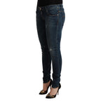 Acht Blue Washed Low Waist Slim Fit Denim Jeans