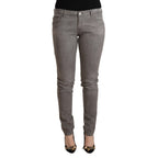 Acht Gray Cotton Low Waist Skinny Push Up Denim Jeans