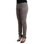 Acht Gray Cotton Low Waist Skinny Push Up Denim Jeans