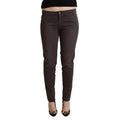 Ermanno Scervino Brown Cotton Low Waist Slim Fit Pants Ermanno Scervino