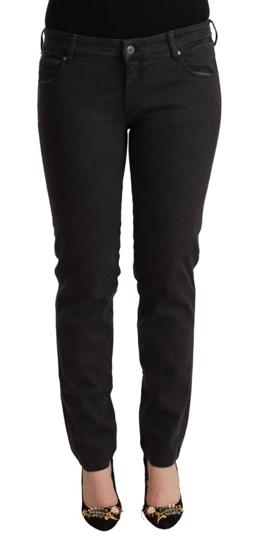 Ermanno Scervino Black Low Waist Skinny Denim Cotton Jeans Ermanno Scervino