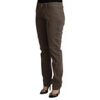 CYCLE Brown Cotton Low Waist Skinny Casual Jeans