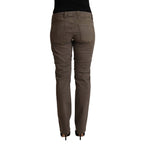 CYCLE Brown Cotton Low Waist Skinny Casual Jeans