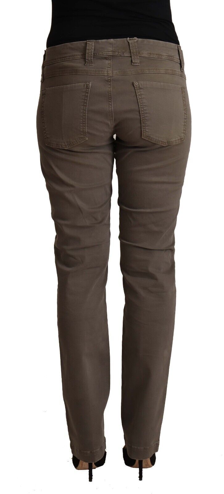 CYCLE Brown Cotton Low Waist Skinny Casual Jeans CYCLE
