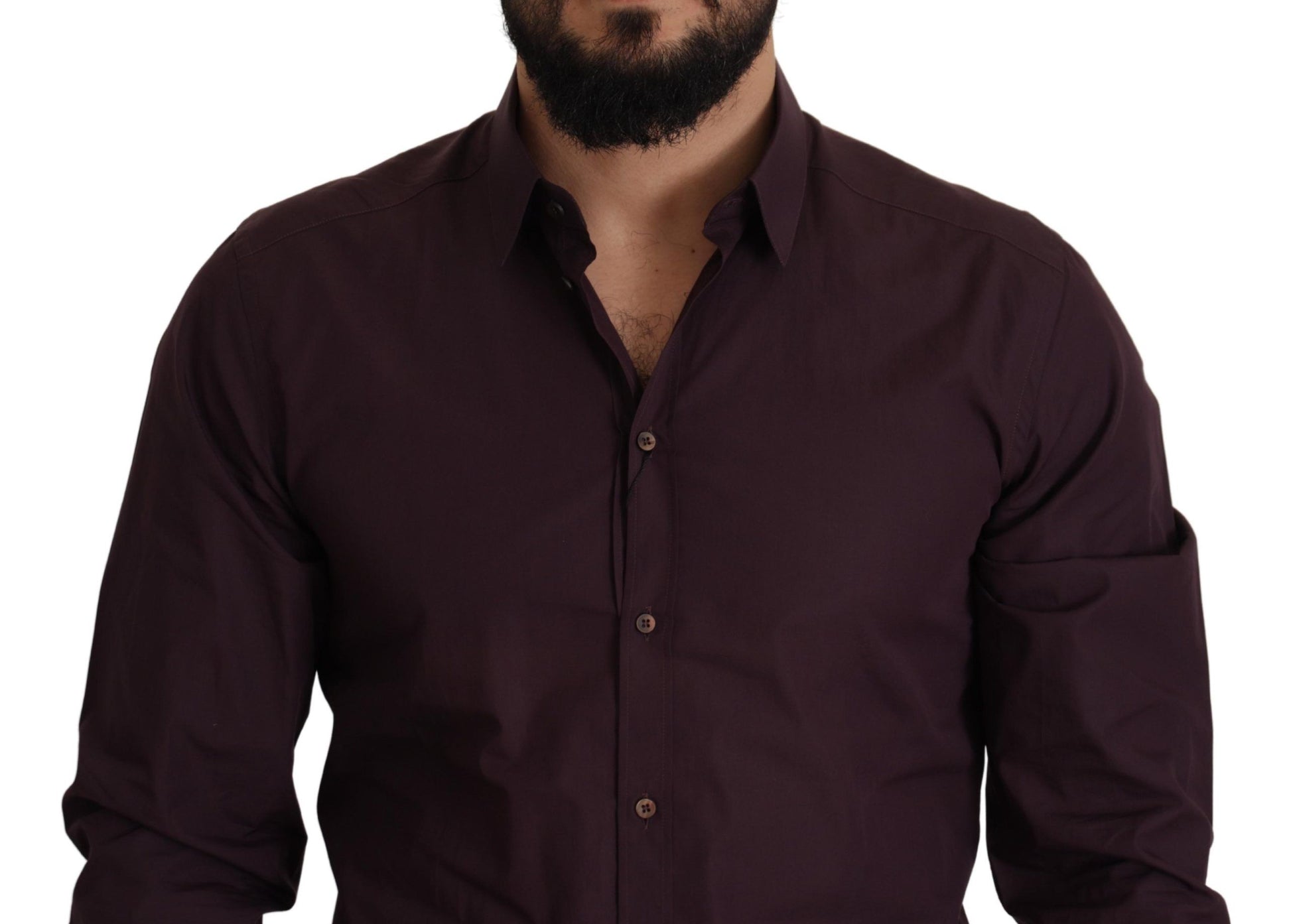 Dolce & Gabbana Purple Cotton GOLD Slim Fit Dress Shirt Dolce & Gabbana