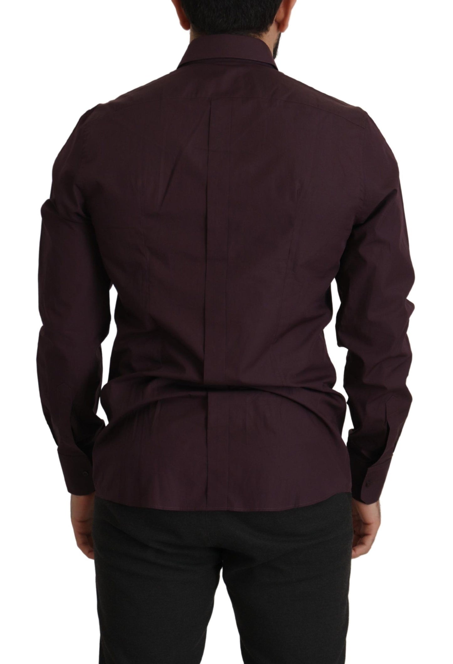 Dolce & Gabbana Purple Cotton GOLD Slim Fit Dress Shirt Dolce & Gabbana