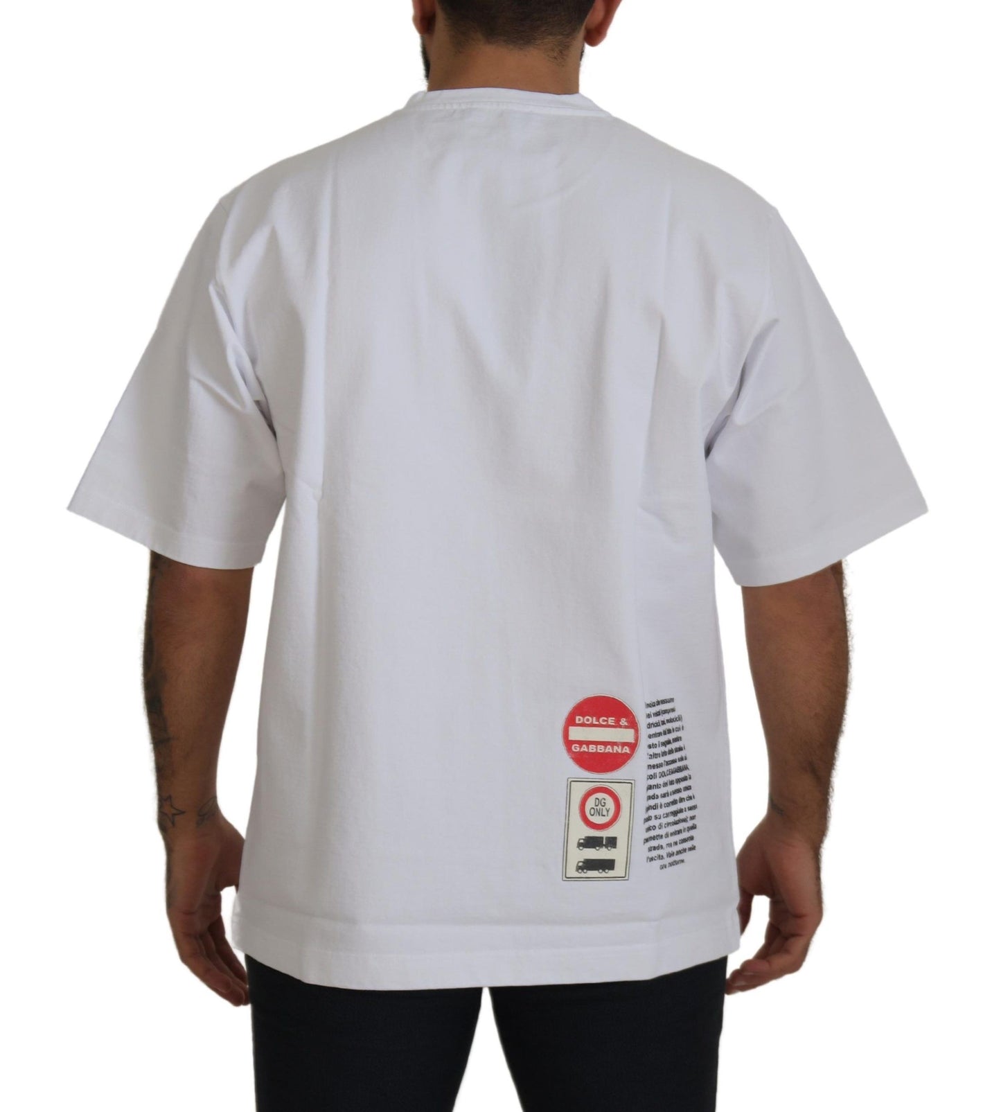 Dolce & Gabbana White Amor Heart Cotton Crewneck T-shirt Dolce & Gabbana