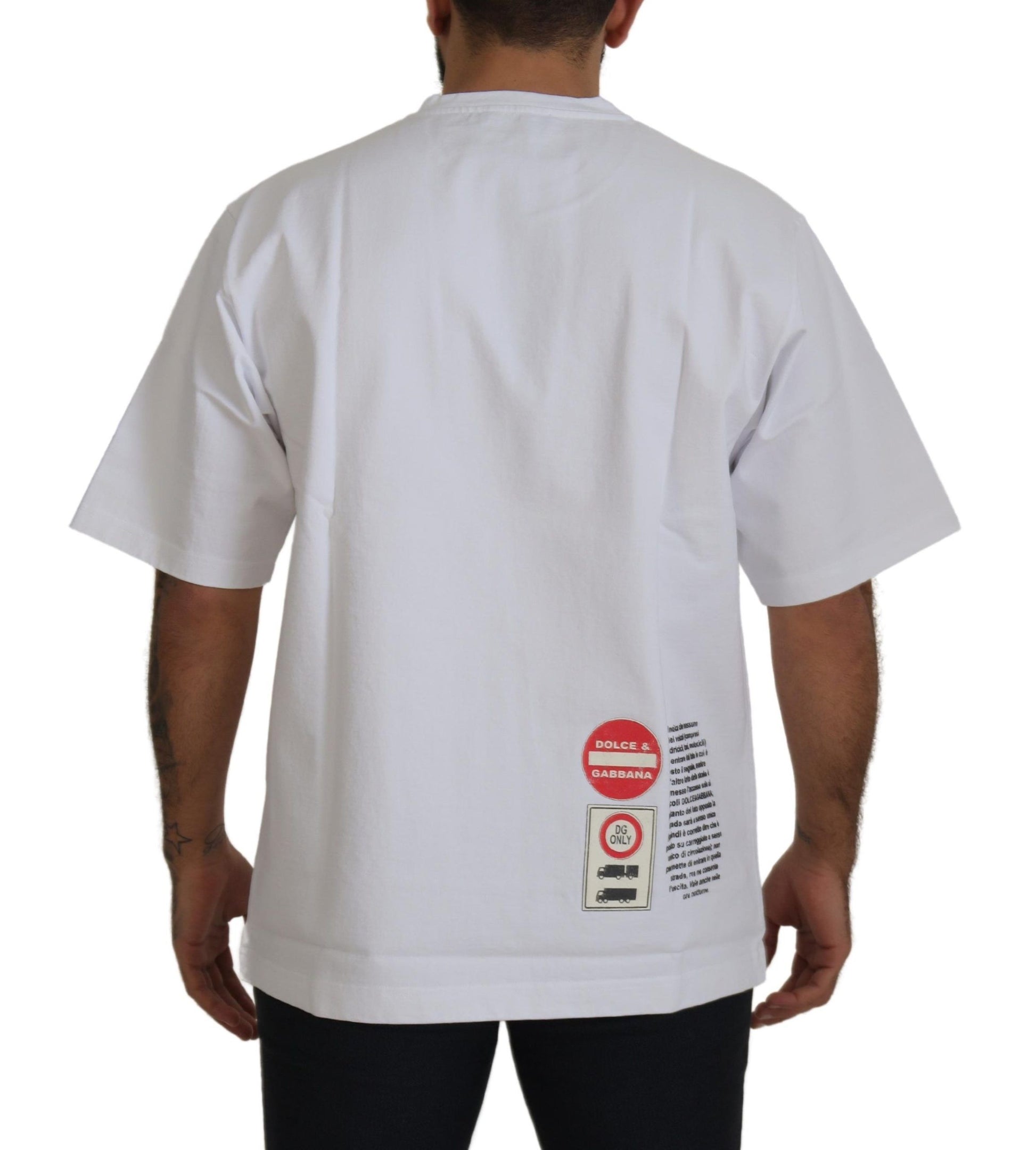 Dolce & Gabbana White Amor Heart Cotton Crewneck T-shirt Dolce & Gabbana