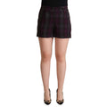 BENCIVENGA Multicolor Checkered Mid Waist Folded Hem Shorts
