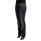 Acht Blue Washed Cotton Low Waist Skinny Denim Jeans