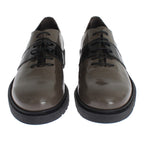 AI_ Gray Brown Leather Laceups Shoes