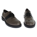 AI_ Gray Brown Leather Laceups Shoes