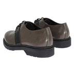 AI_ Gray Brown Leather Laceups Shoes