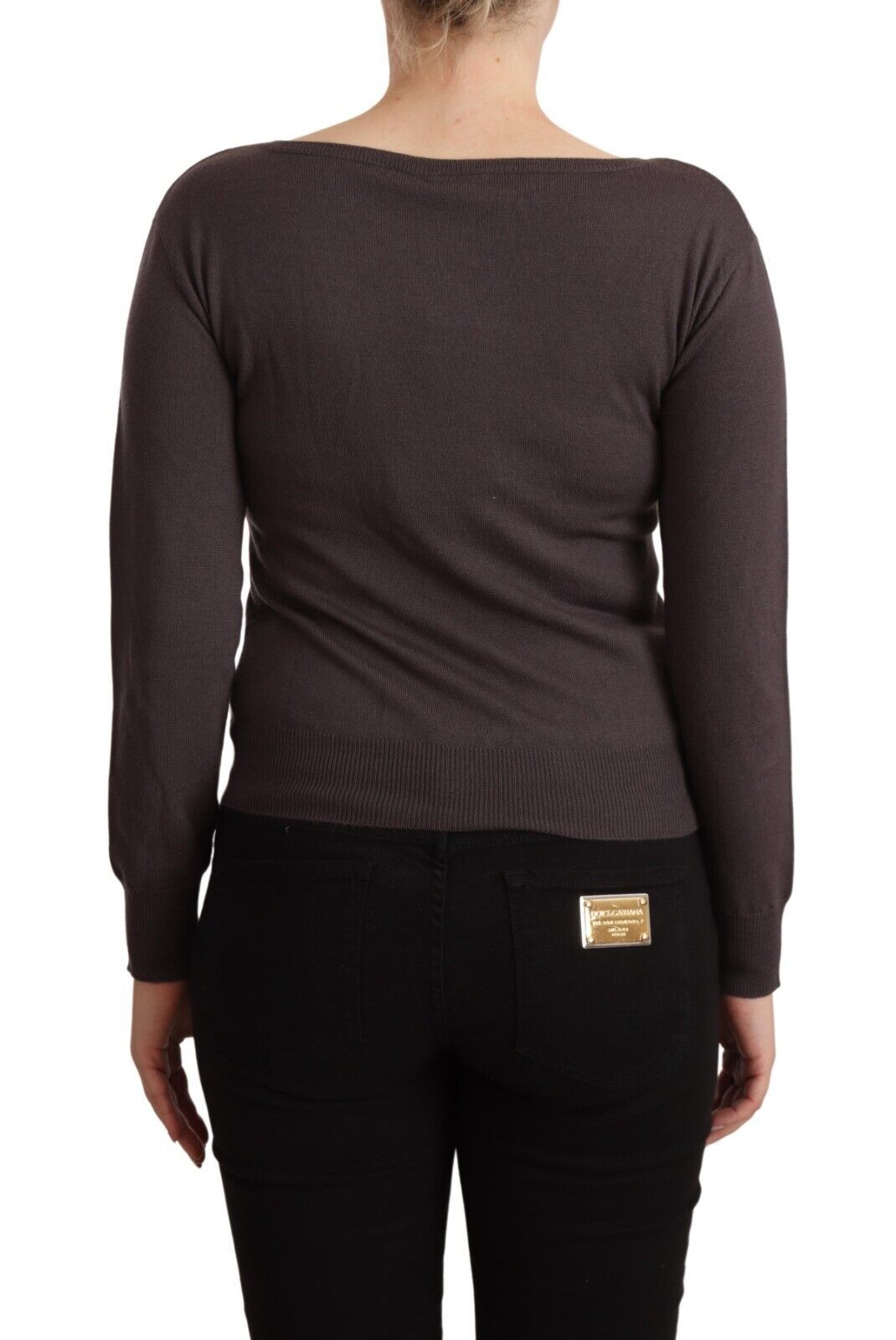 John Galliano Brown Wool Sequined Long Sleeves Pullover Sweater John Galliano