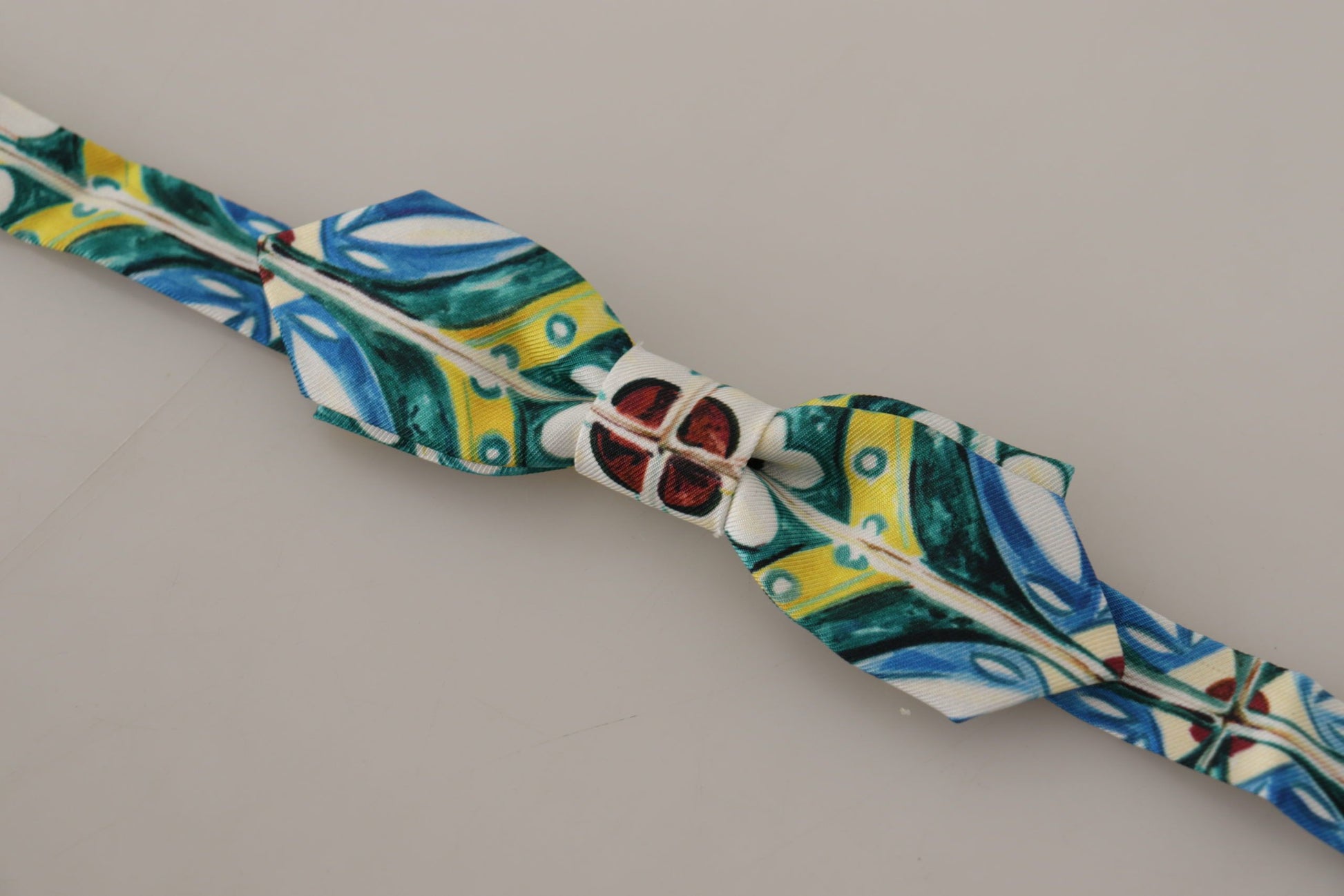 Dolce & Gabbana Multicolor Majolica Print Adjustable Papillon Bow Tie Dolce & Gabbana