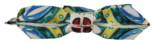 Dolce & Gabbana Multicolor Majolica Print Adjustable Papillon Bow Tie Dolce & Gabbana