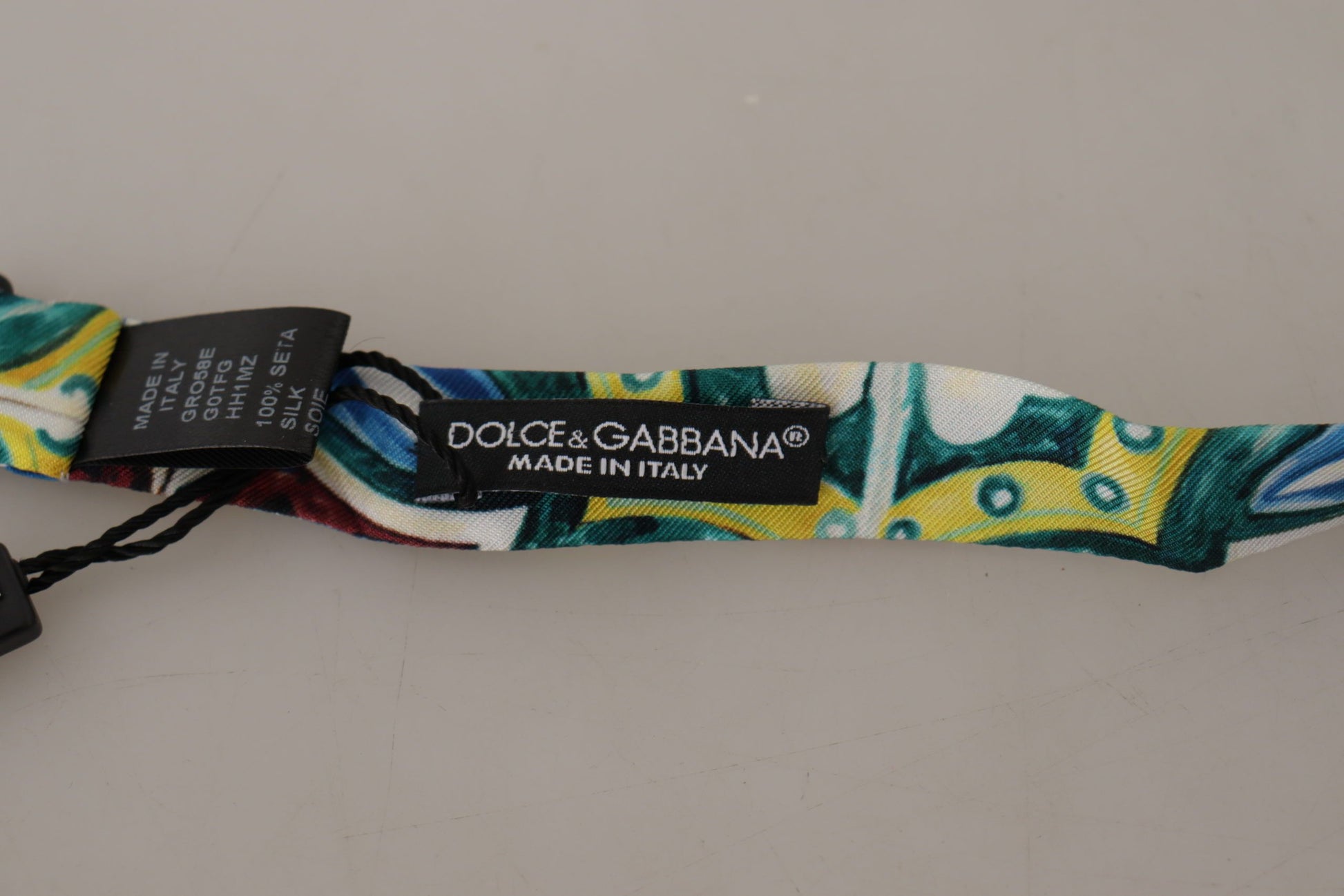 Dolce & Gabbana Multicolor Majolica Print Adjustable Papillon Bow Tie Dolce & Gabbana