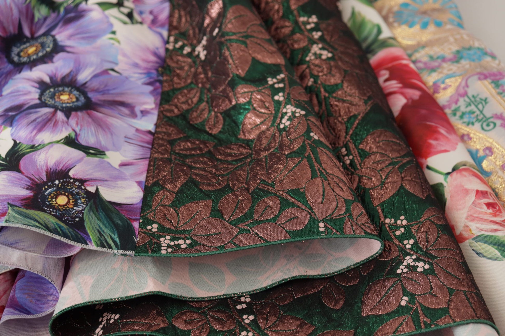 Dolce & Gabbana Dress Midi Patchwork Floral Jaquard Silk Dolce & Gabbana