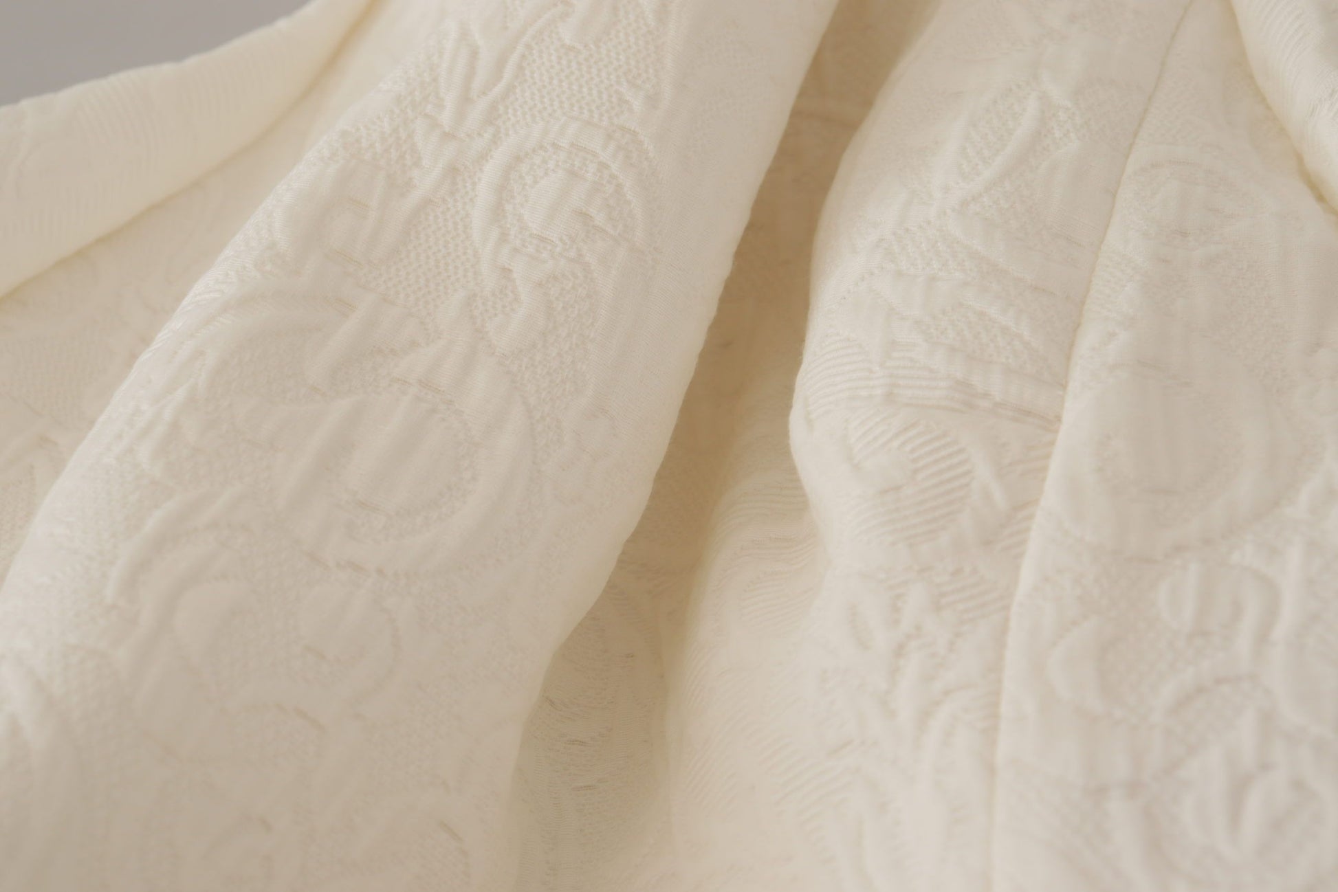 Dolce & Gabbana White Jaquard Midi Floral Sheath Brocade Dress Dolce & Gabbana