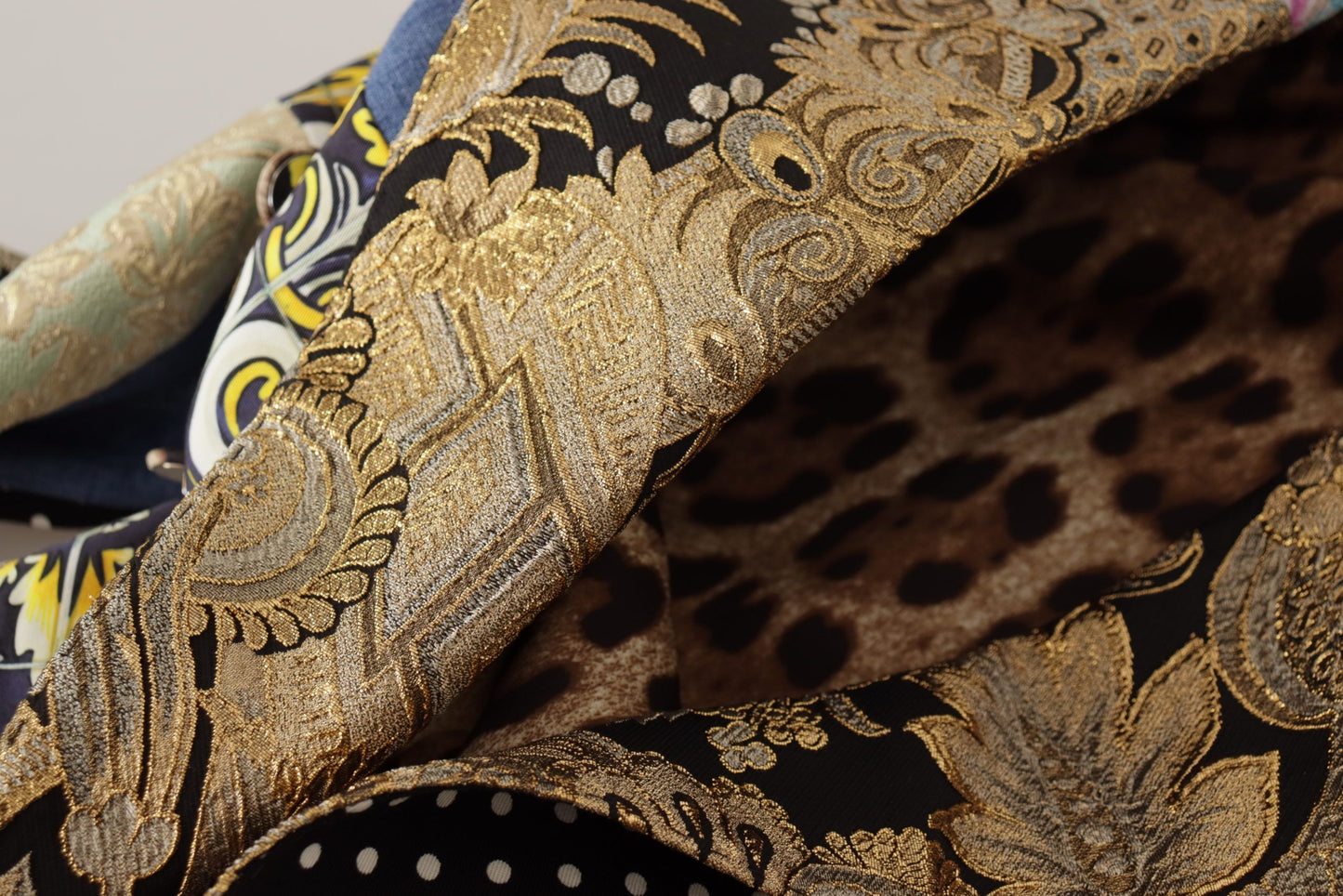 Dolce & Gabbana Multicolor Double-Breasted Patchwork Jacquard Blazer Jacket Dolce & Gabbana