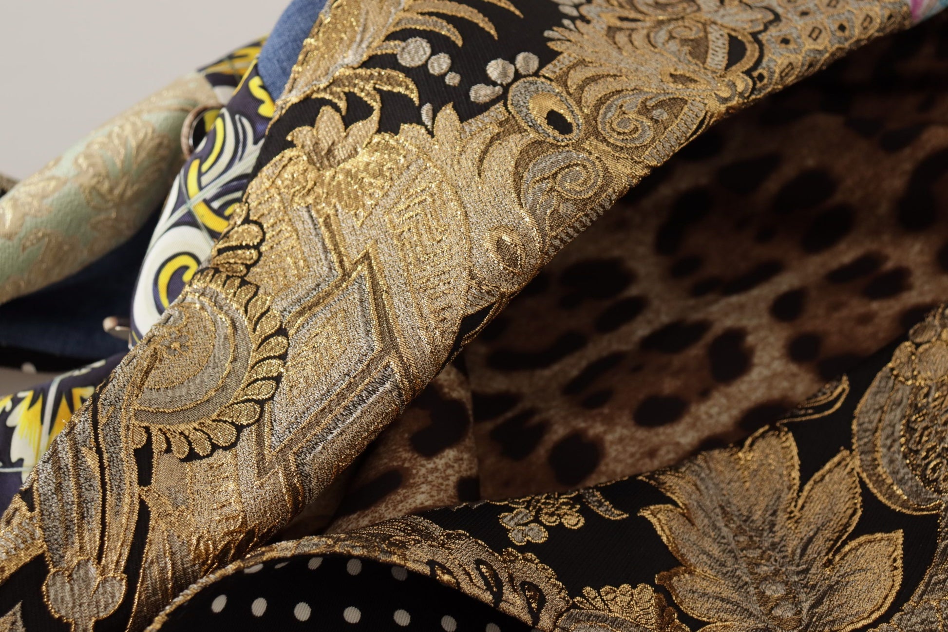 Dolce & Gabbana Multicolor Double-Breasted Patchwork Jacquard Blazer Jacket Dolce & Gabbana