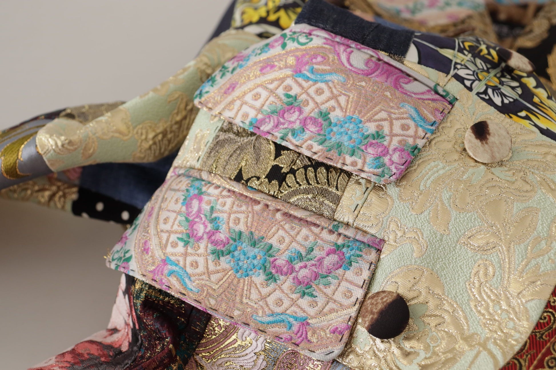 Dolce & Gabbana Multicolor Double-Breasted Patchwork Jacquard Blazer Jacket Dolce & Gabbana