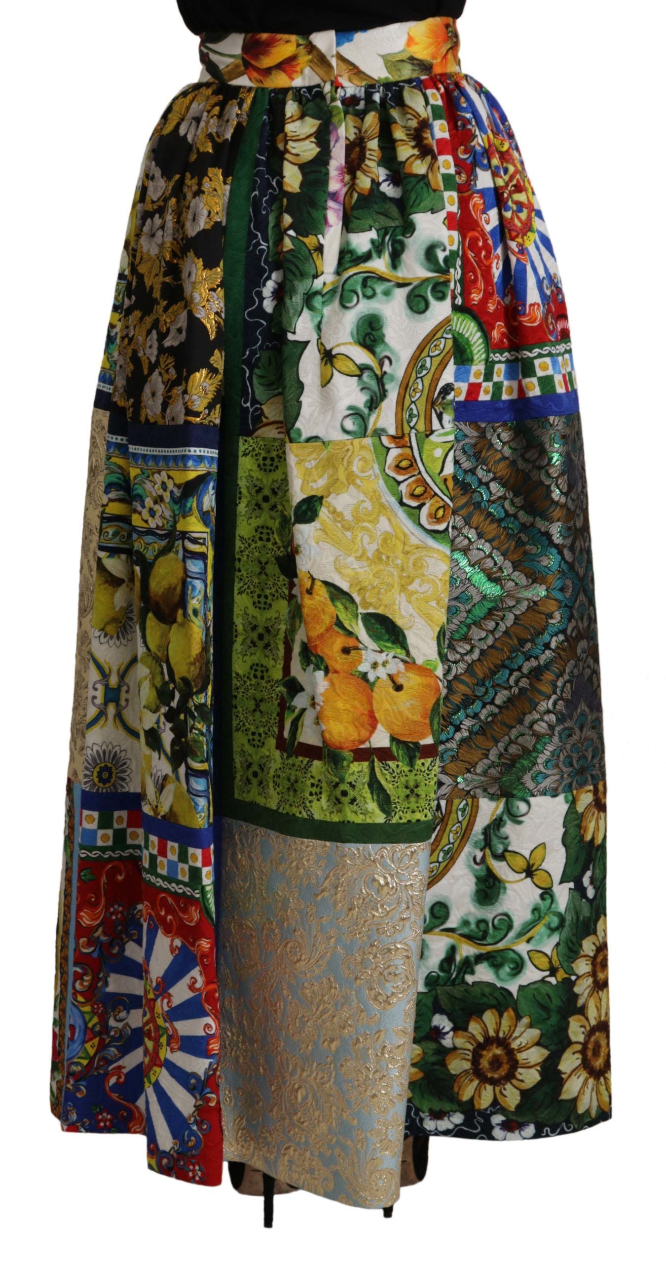 Dolce & Gabbana Multicolor Patchwork Sicily Long Maxi Skirt Dolce & Gabbana