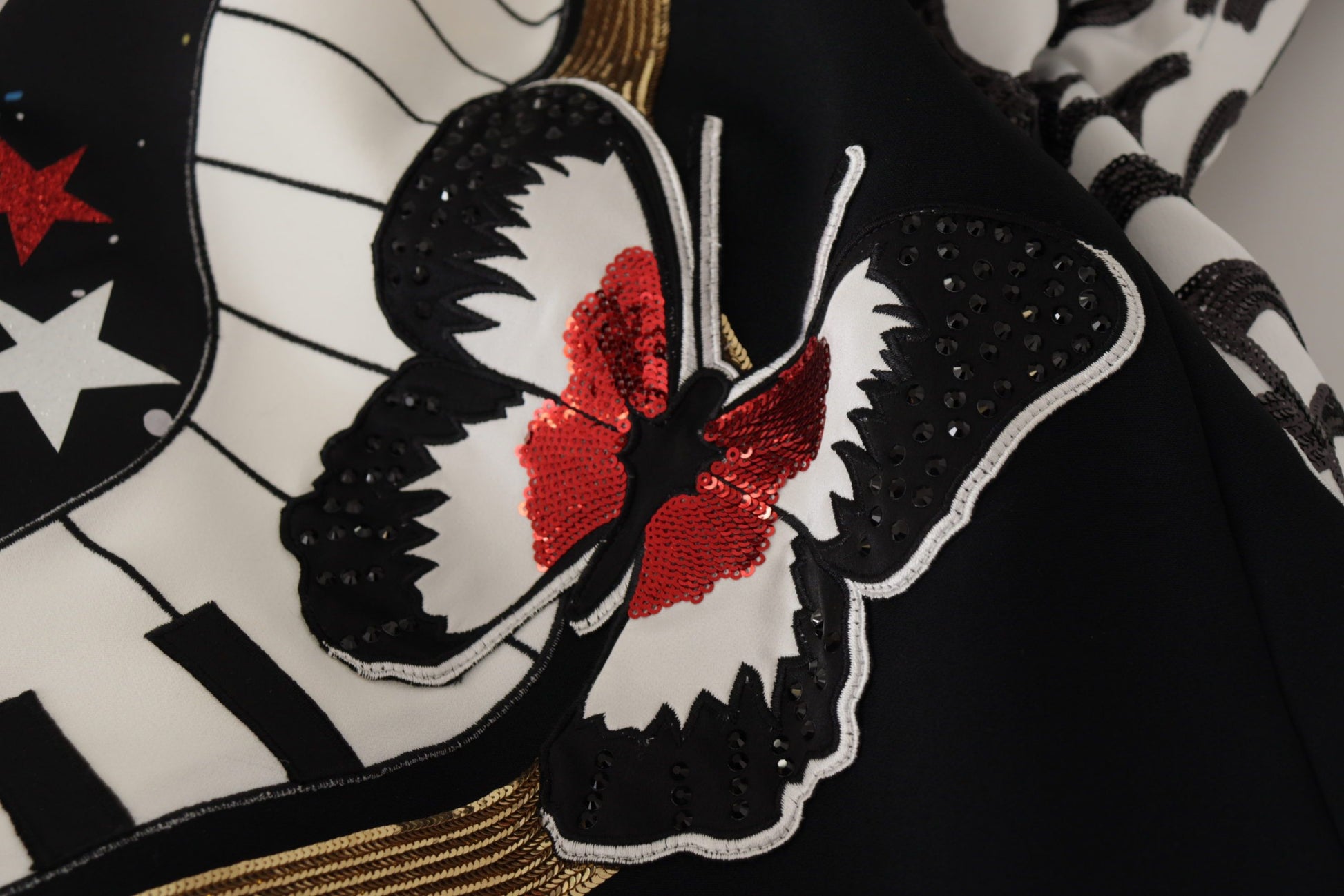 Dolce & Gabbana Black Love Clock Sequined Piano Skirt Dolce & Gabbana