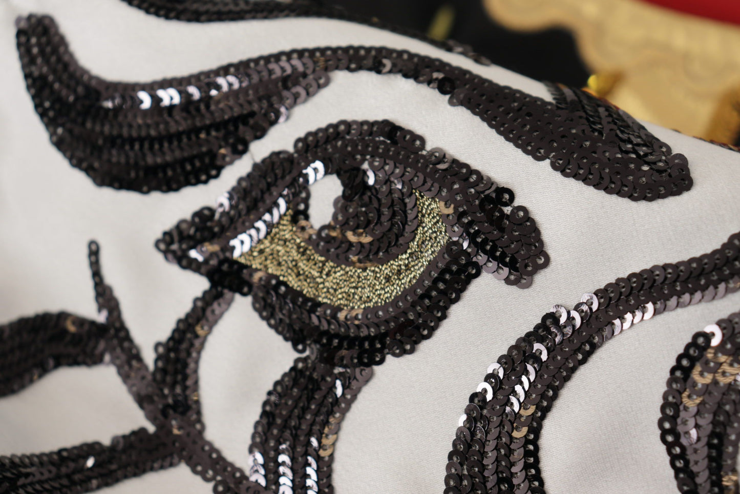 Dolce & Gabbana Black Love Clock Sequined Piano Skirt Dolce & Gabbana