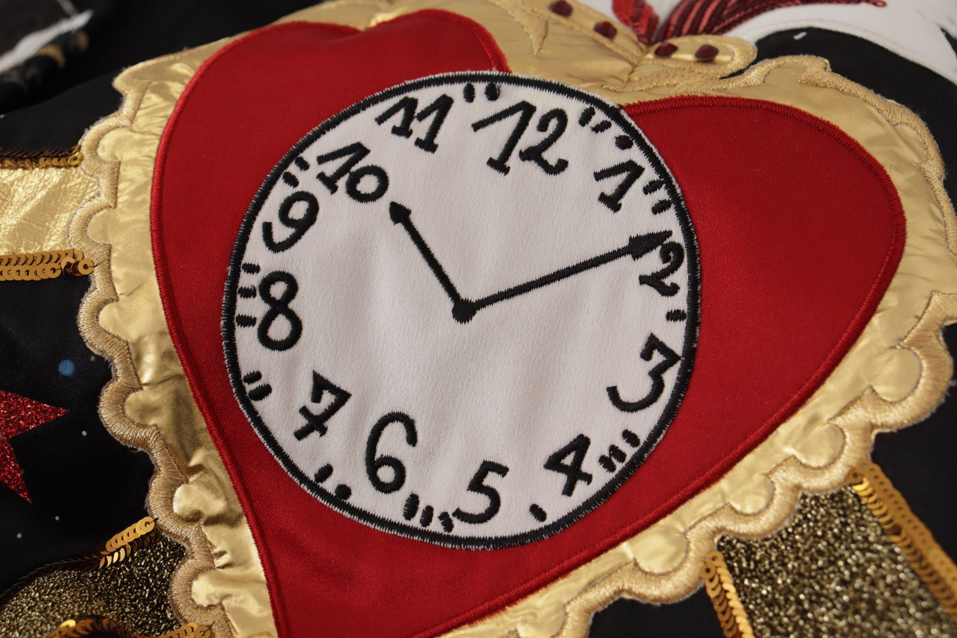 Dolce & Gabbana Black Love Clock Sequined Piano Skirt Dolce & Gabbana