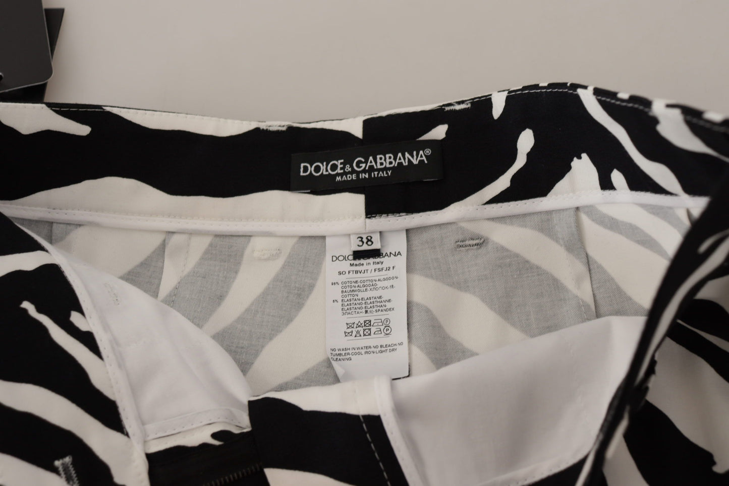 Dolce & Gabbana Black White Cotton Stretch Hot Pants Shorts Dolce & Gabbana