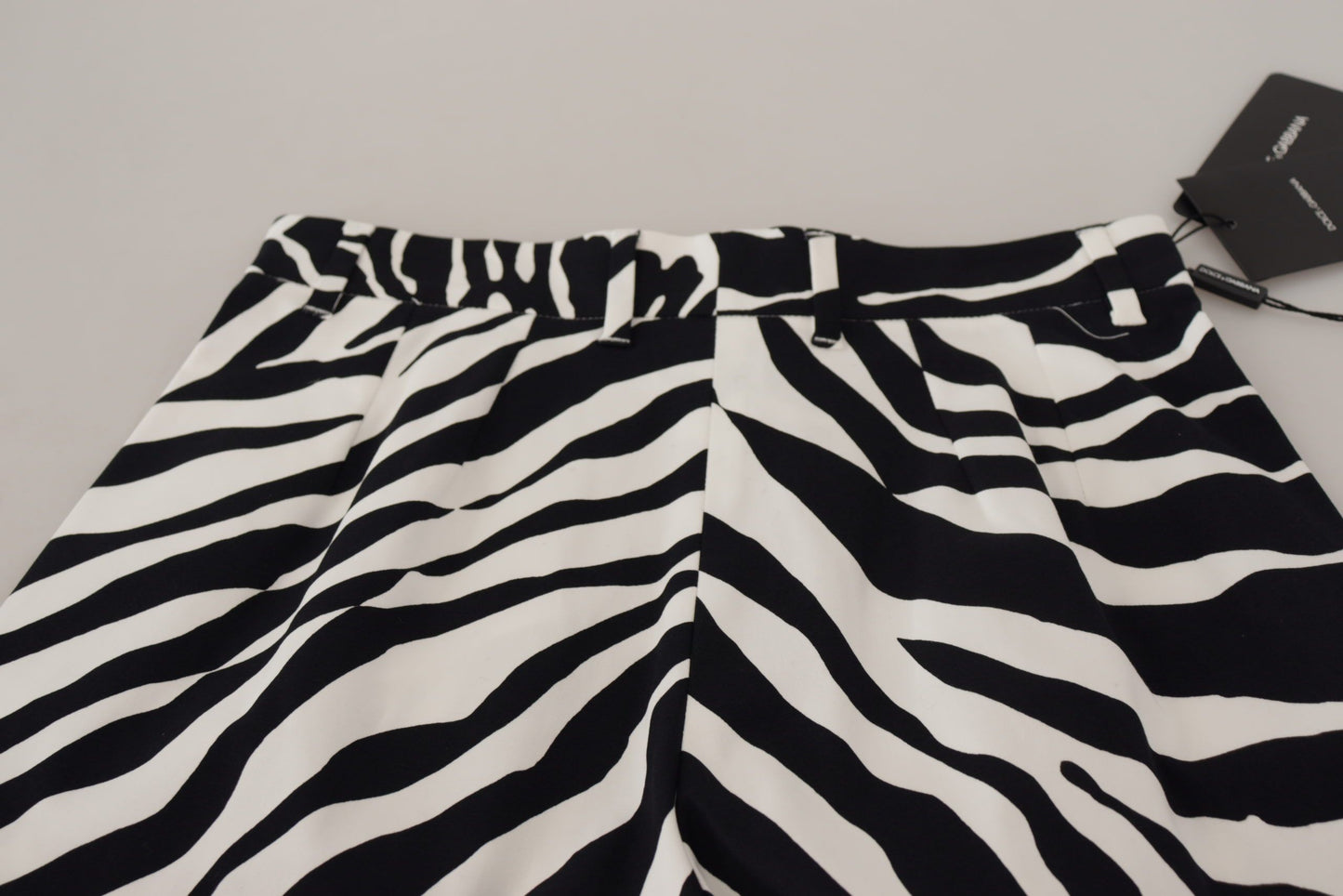 Dolce & Gabbana Black White Cotton Stretch Hot Pants Shorts Dolce & Gabbana