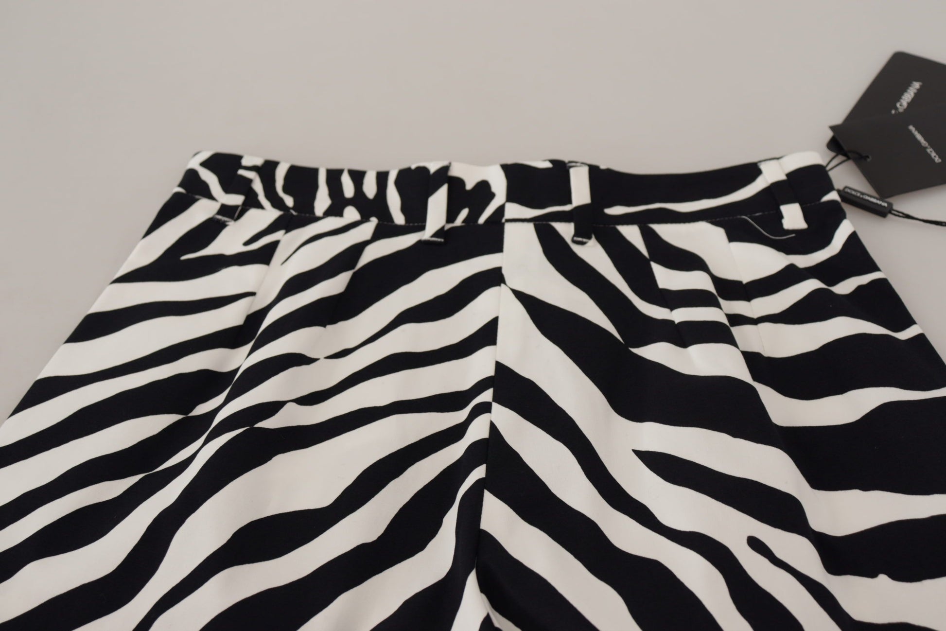 Dolce & Gabbana Black White Cotton Stretch Hot Pants Shorts Dolce & Gabbana