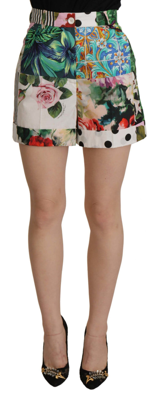 Dolce & Gabbana Multicolor High Waist Hot Pants Shorts Dolce & Gabbana
