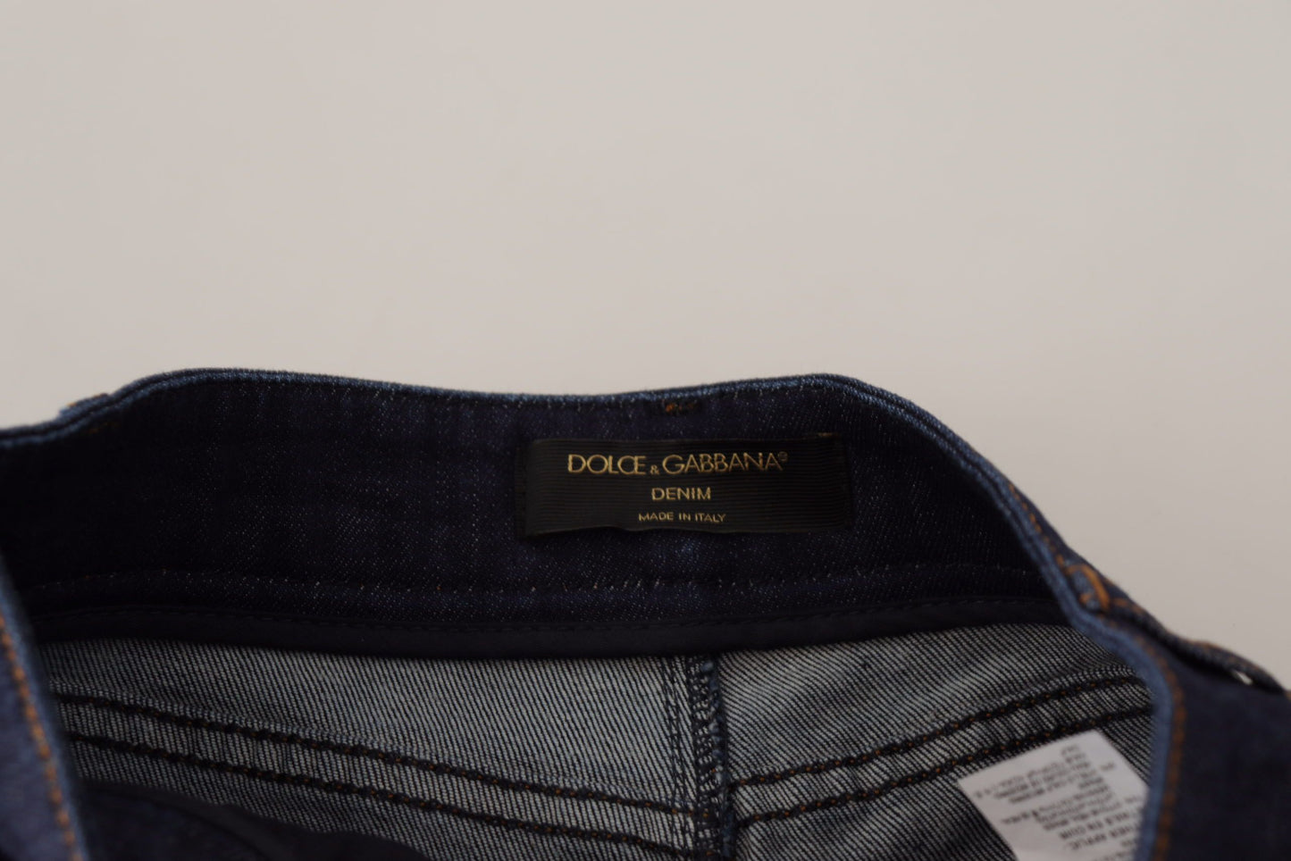 Dolce & Gabbana Blue Denim Stretch Crystal Hot Pants Shorts Dolce & Gabbana