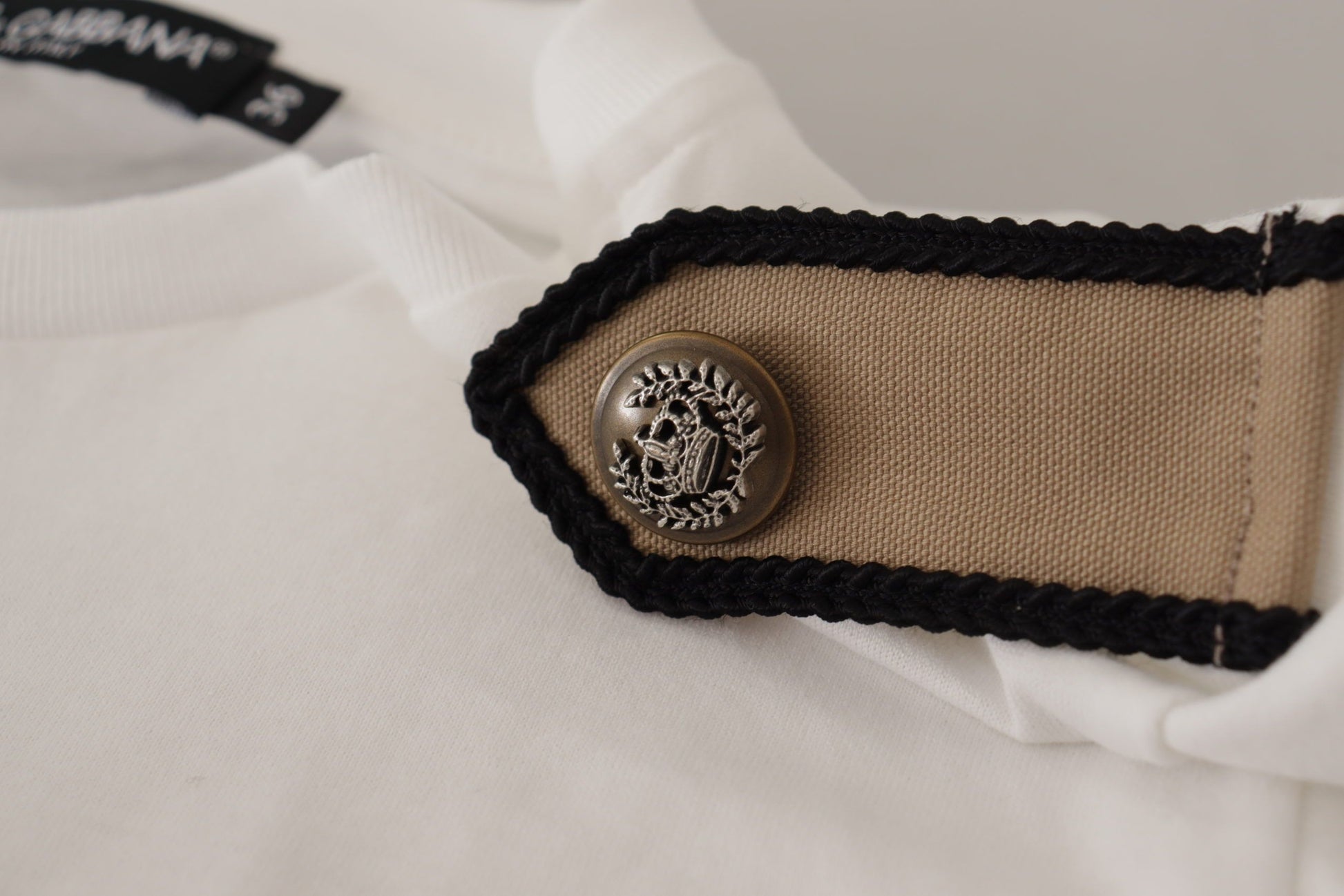Dolce & Gabbana White Black Roses Crewneck Cotton T-shirt Dolce & Gabbana