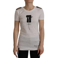 Dolce & Gabbana White Black Roses Crewneck Cotton T-shirt
