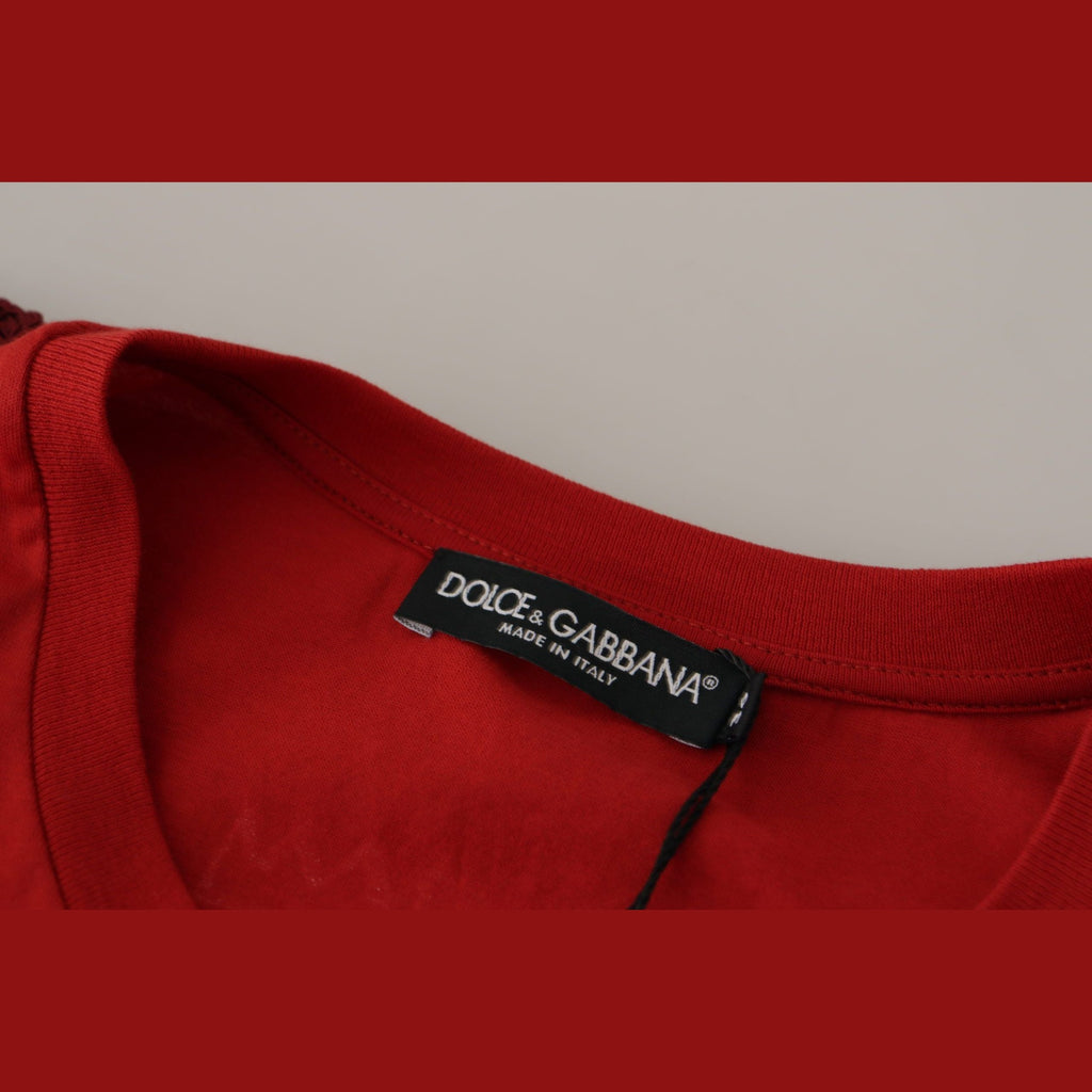 Dolce & Gabbana Red Amor Vincit Omnia Crewneck T-shirt