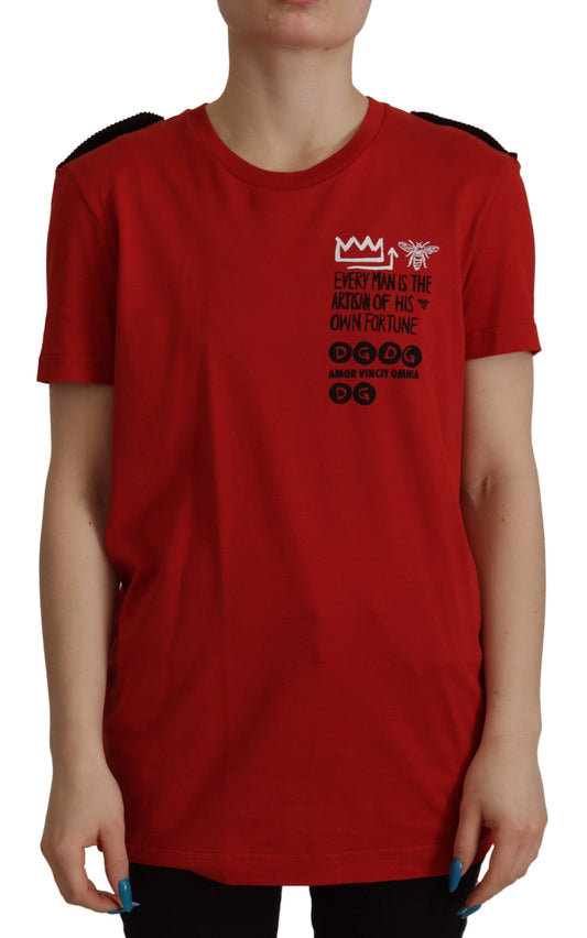 Dolce & Gabbana Red Amor Vincit Omnia Crewneck T-shirt Dolce & Gabbana