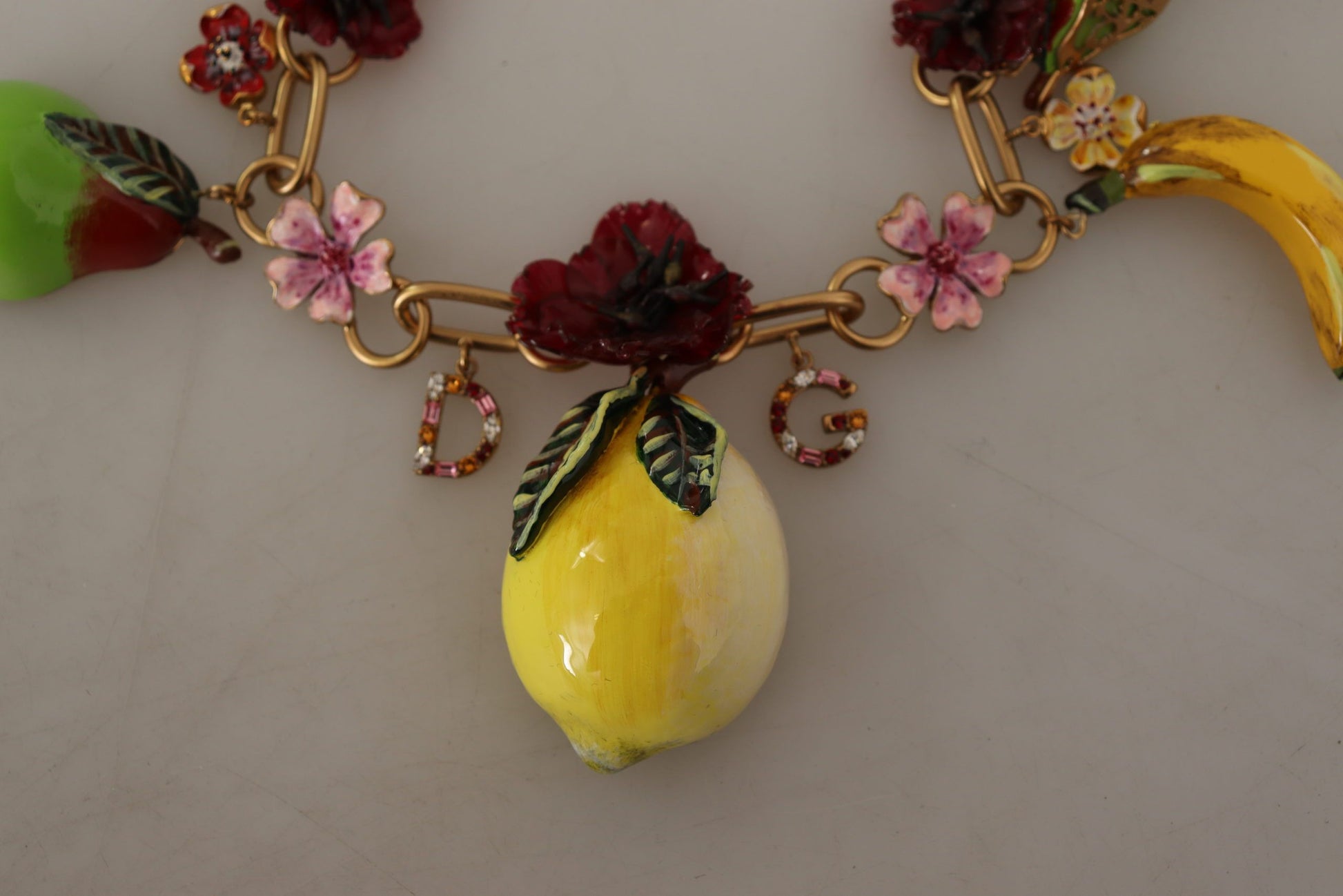 Dolce & Gabbana Gold Brass Sicily Fruits Roses Statement Necklace Dolce & Gabbana