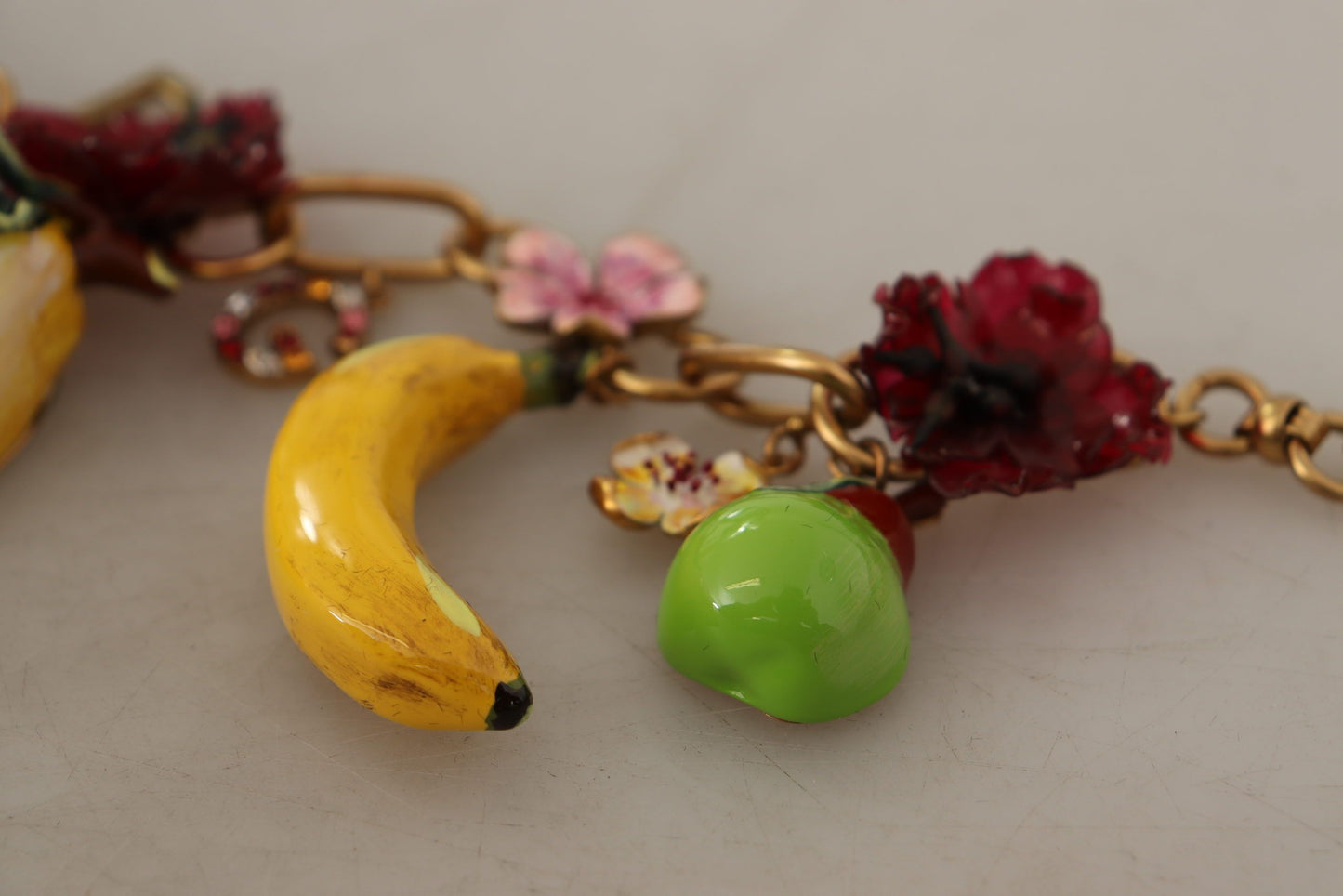 Dolce & Gabbana Gold Brass Sicily Fruits Roses Statement Necklace Dolce & Gabbana