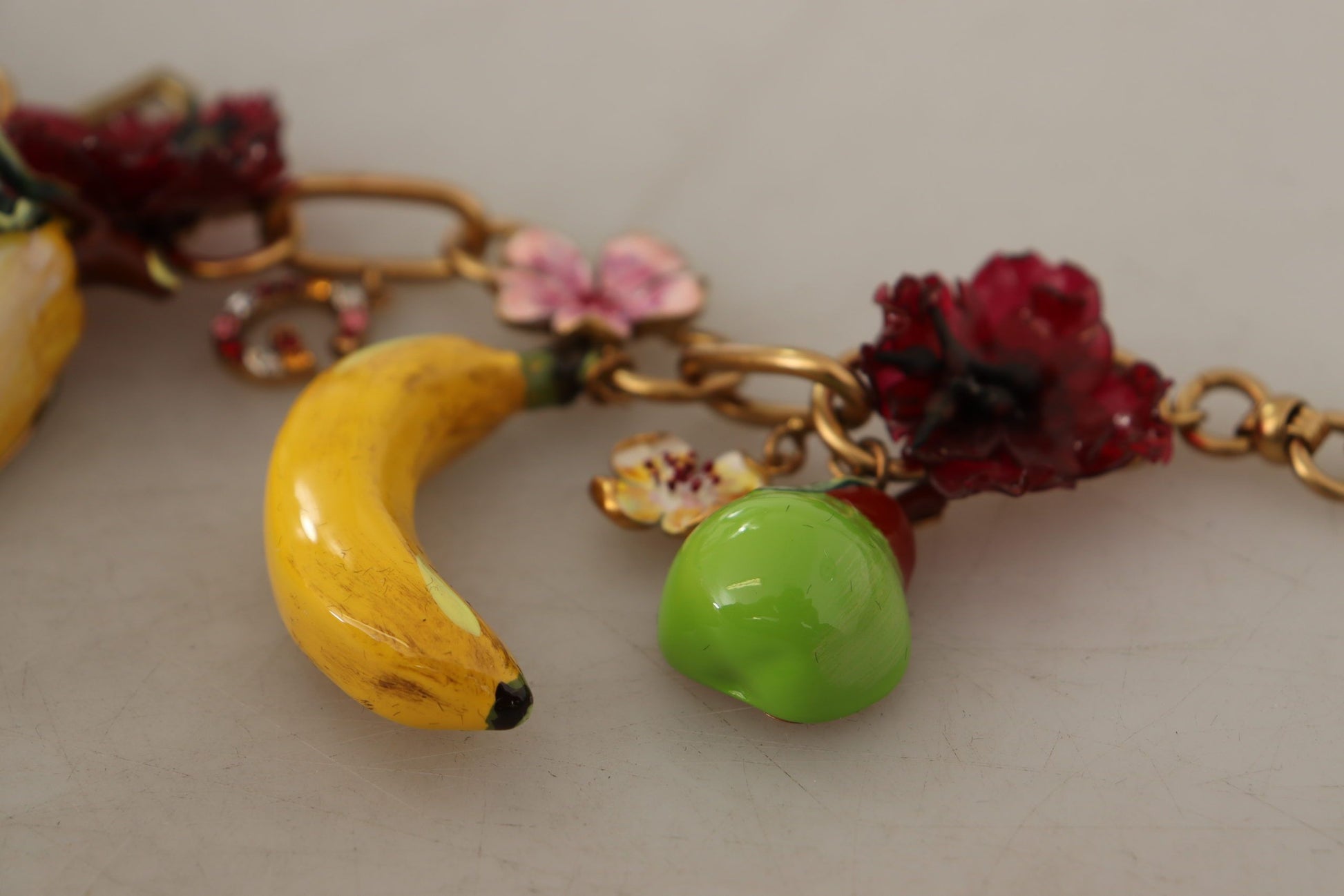 Dolce & Gabbana Gold Brass Sicily Fruits Roses Statement Necklace Dolce & Gabbana