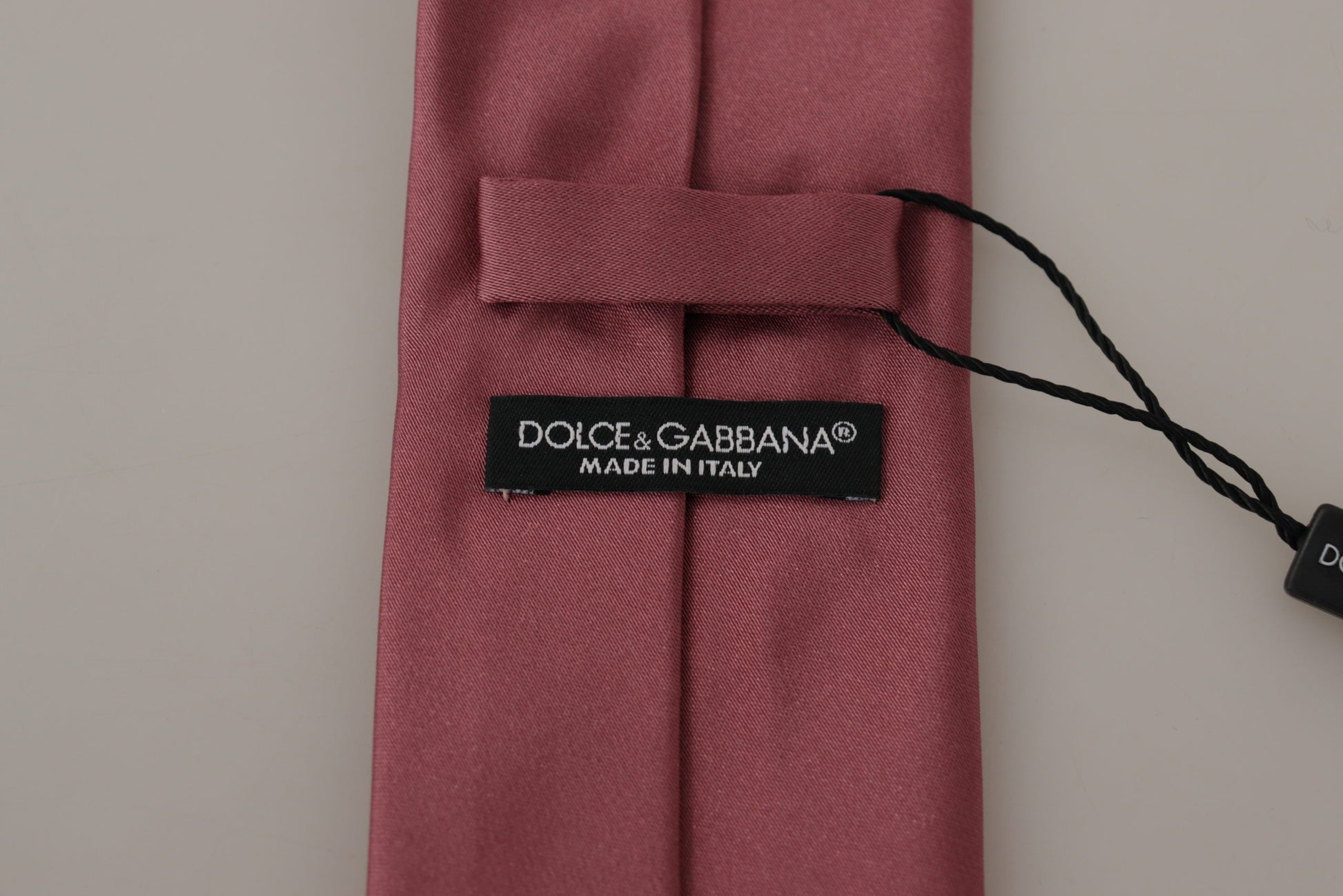 Dolce & Gabbana Pink Solid Print Silk Adjustable Necktie Accessory Tie Dolce & Gabbana
