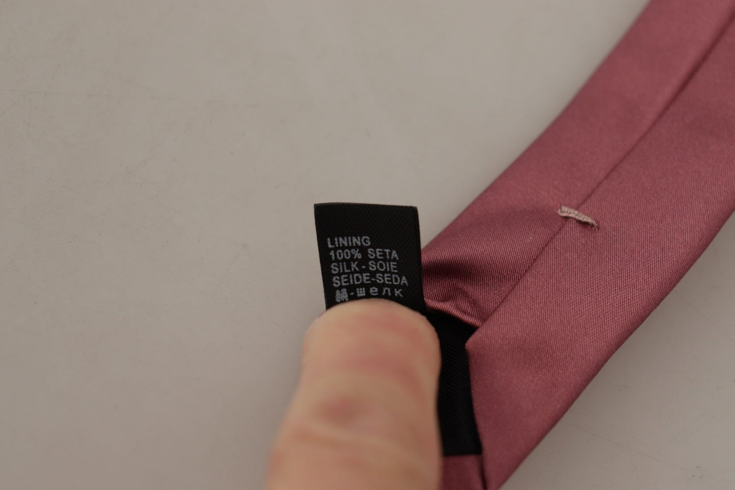 Dolce & Gabbana Pink Solid Print Silk Adjustable Necktie Accessory Tie Dolce & Gabbana