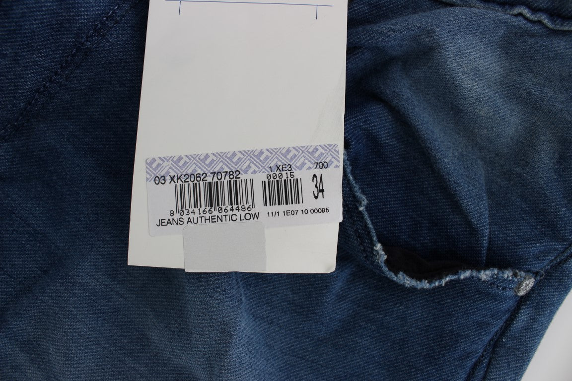 Acht Blue Wash Denim Cotton Stretch Slim Fit Jeans Acht