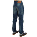Acht Blue Wash Denim Cotton Stretch Baggy Fit Jeans