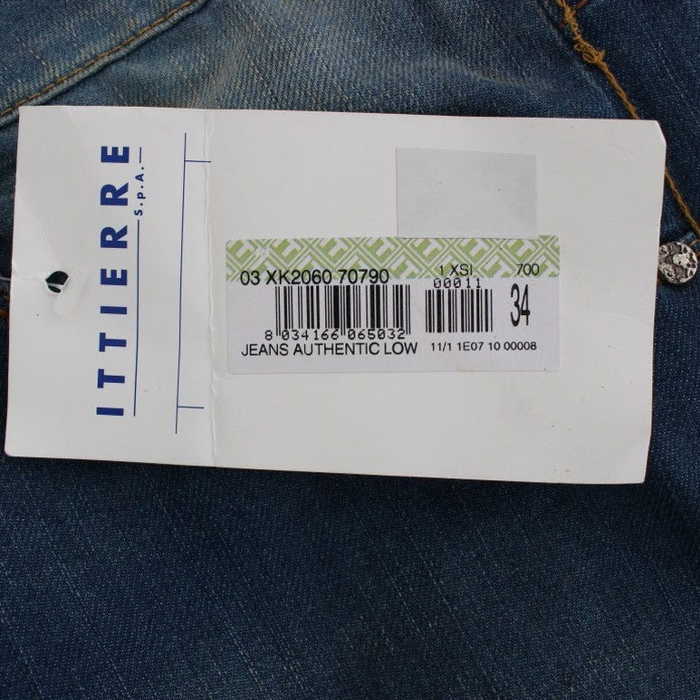 Acht Blue Wash Denim Cotton Stretch Baggy Fit Jeans