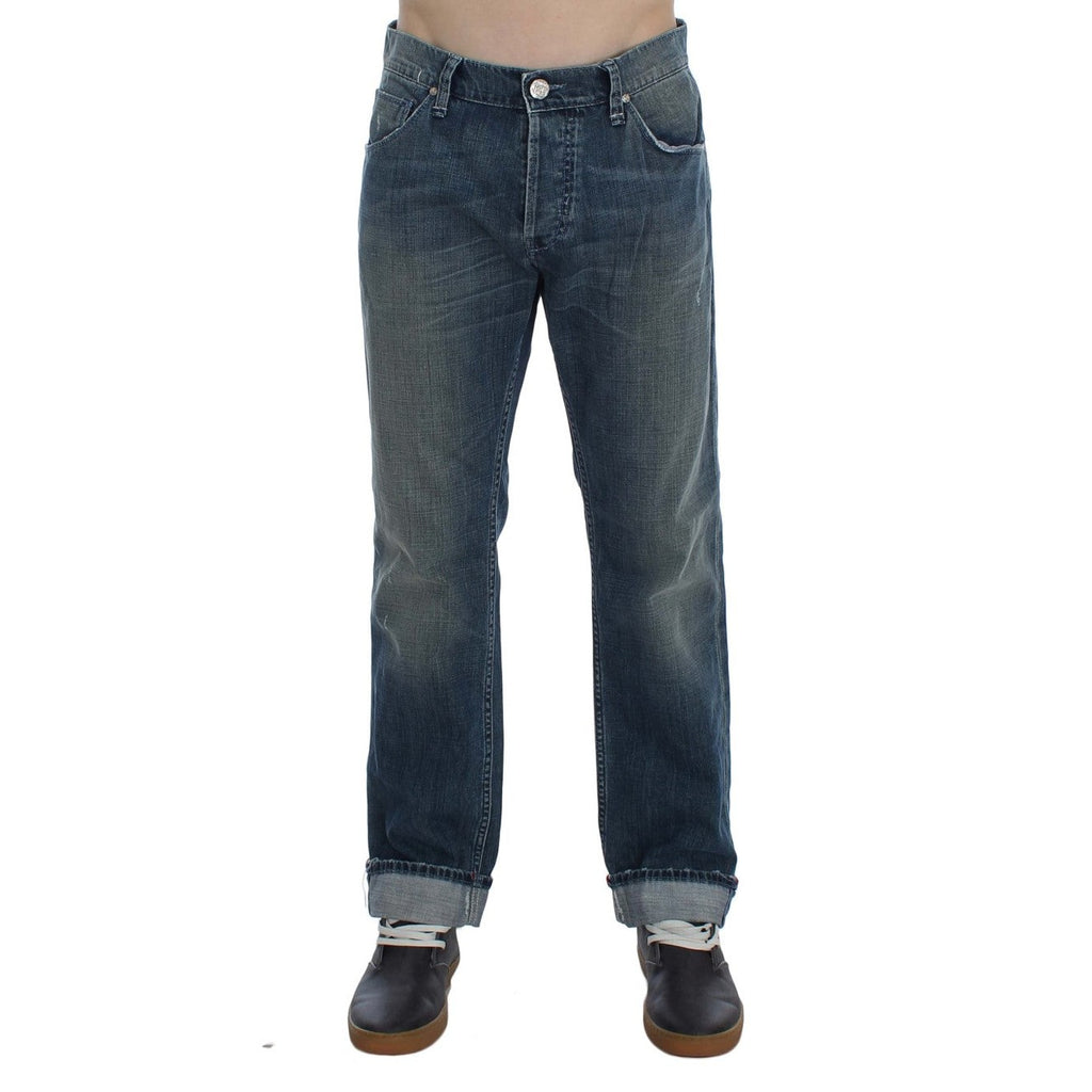 Acht Blue Wash Cotton Denim Regular Fit Jeans